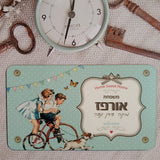 שלט לדלת בסגנון רטרו - אופניים